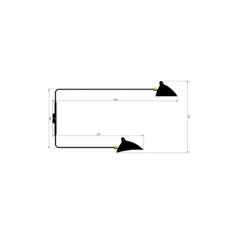 Clearance Pamono Sconce 2 with Rotating Straight Arms by Serge Mouille