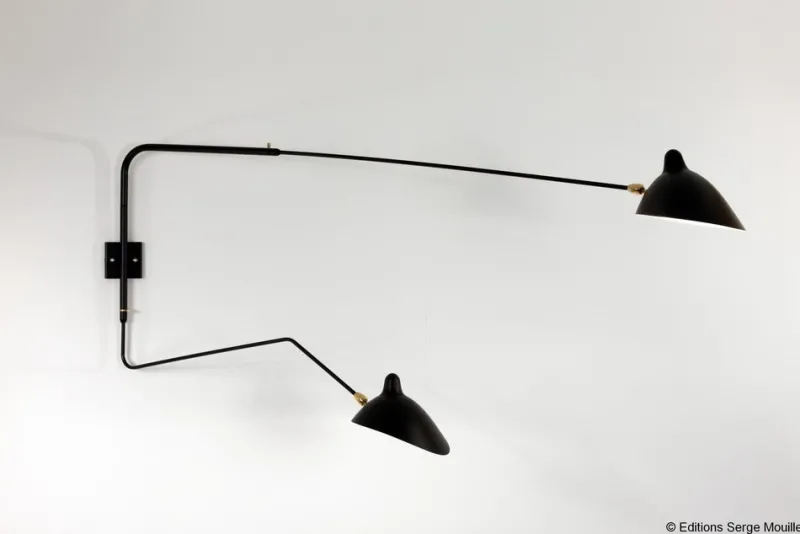 Clearance Pamono Sconce 2 with Rotating Straight Arms by Serge Mouille