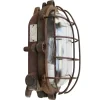 Pamono Sconce in Rust Cast Iron and Clear Glass> Wall Lights & Sconces
