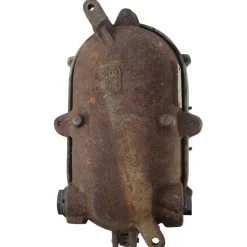 Pamono Sconce in Rust Cast Iron and Clear Glass><noscript><img width=