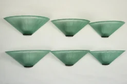 Pamono Sconces in Green Murano Glass from De Majo, Italy, 1980s, Set of 6><noscript><img width=