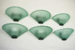 Pamono Sconces in Green Murano Glass from De Majo, Italy, 1980s, Set of 6><noscript><img width=
