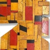 Pamono Scott Troxel, Red Raider, 2024, Acrylic & Oil on Repurposed Flooring> Sculpture