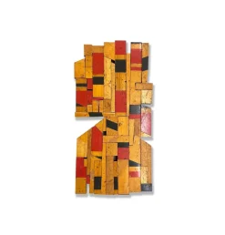 Pamono Scott Troxel, Red Raider, 2024, Acrylic & Oil on Repurposed Flooring><noscript><img width=