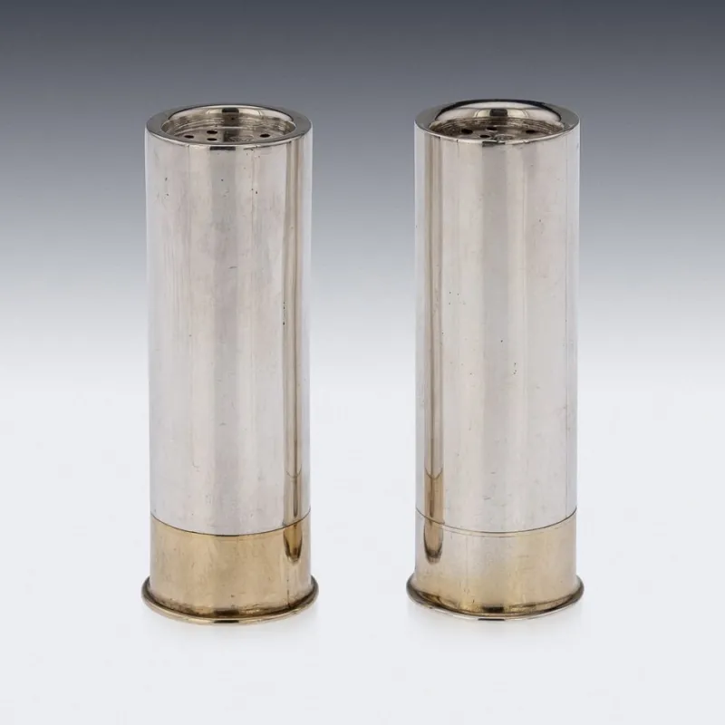 Best Pamono Scottish Salt & Pepper Shotgun Cartridges, Edinburgh, 1914, Set of 2