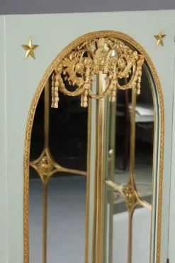 Pamono Screen Room Divider with Mirrors on Each Panel in Lacquered Wood and Gilt Bronze, 1880><noscript><img width=