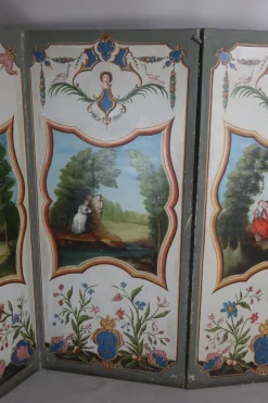 Online Pamono Screen with Oil Painting, 1800s