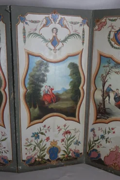 Online Pamono Screen with Oil Painting, 1800s