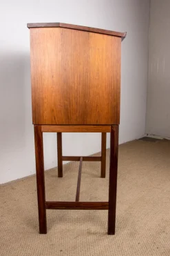 Pamono Scriban Bar and Secretary in Rosewood and Formica by Hans Olsen for C.S Mobler, 1960><noscript><img width=