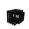 New Pamono Sculptural Black Wood Side Table, France, 1980s