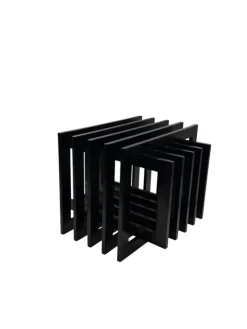 New Pamono Sculptural Black Wood Side Table, France, 1980s