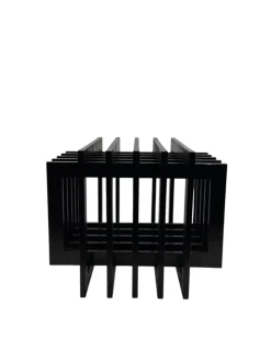 New Pamono Sculptural Black Wood Side Table, France, 1980s