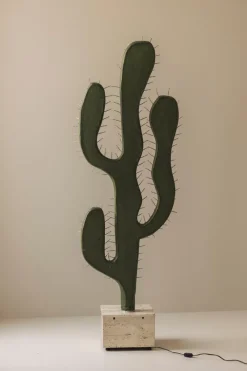 Pamono Sculptural Cactus Floor Lamp in Travertine and Fiberglass, 1970s><noscript><img width=