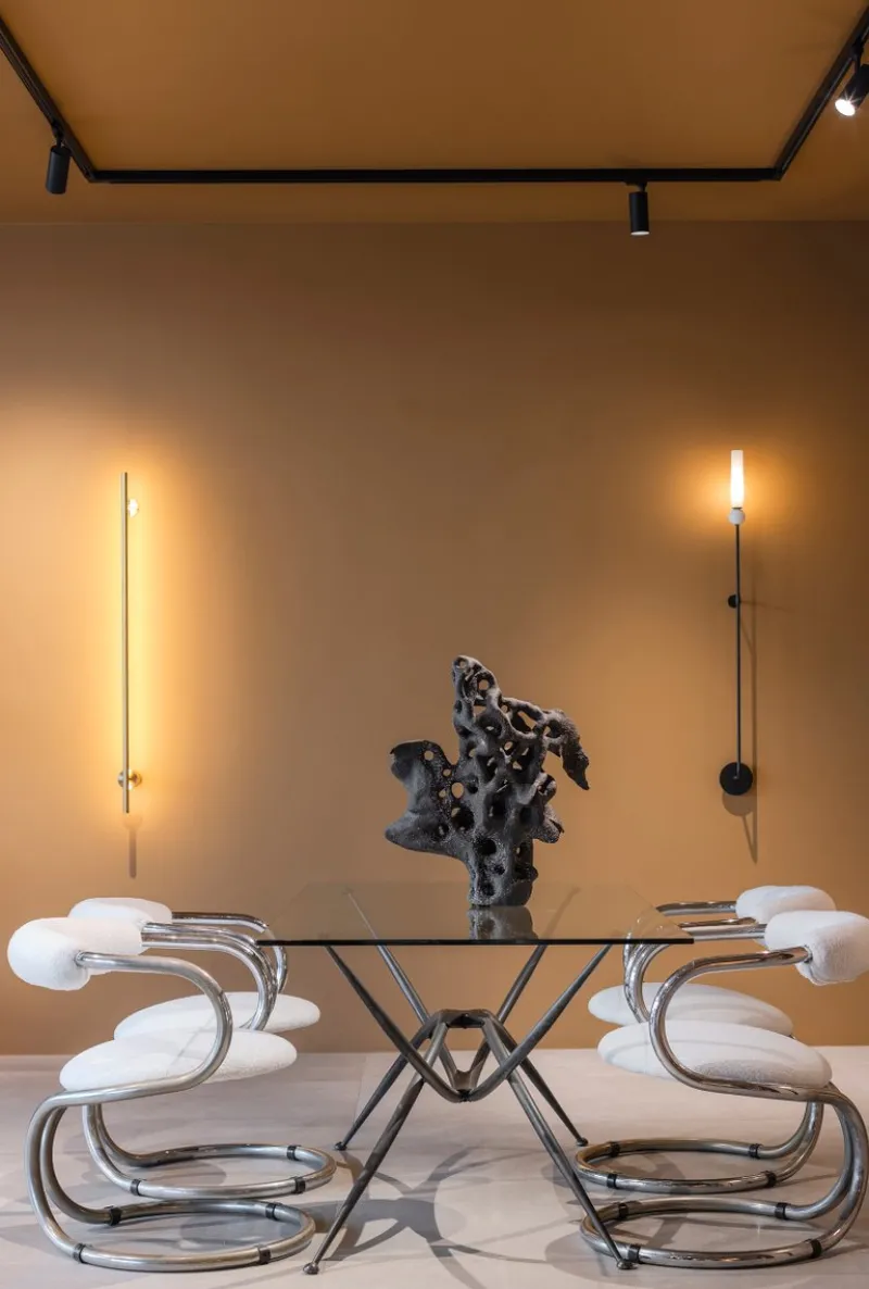 Clearance Pamono Sculptural Centre Table with Glass Top and Wrought Iron Frame