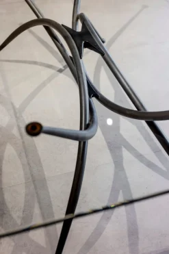 Clearance Pamono Sculptural Centre Table with Glass Top and Wrought Iron Frame