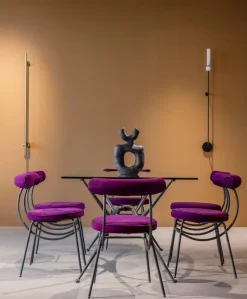 Clearance Pamono Sculptural Centre Table with Glass Top and Wrought Iron Frame