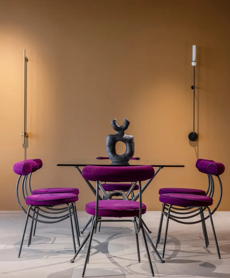 Clearance Pamono Sculptural Centre Table with Glass Top and Wrought Iron Frame