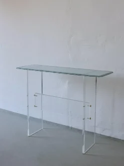 Clearance Pamono Sculptural Glass and Acrylic Glass Console Table, Italy, 1980s