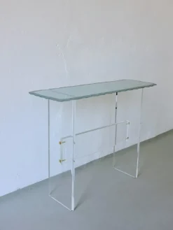 Clearance Pamono Sculptural Glass and Acrylic Glass Console Table, Italy, 1980s