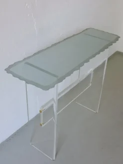 Clearance Pamono Sculptural Glass and Acrylic Glass Console Table, Italy, 1980s