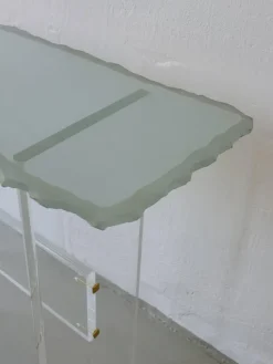Clearance Pamono Sculptural Glass and Acrylic Glass Console Table, Italy, 1980s