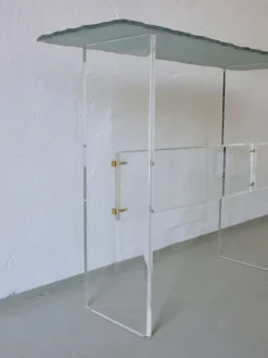 Clearance Pamono Sculptural Glass and Acrylic Glass Console Table, Italy, 1980s