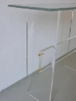 Clearance Pamono Sculptural Glass and Acrylic Glass Console Table, Italy, 1980s