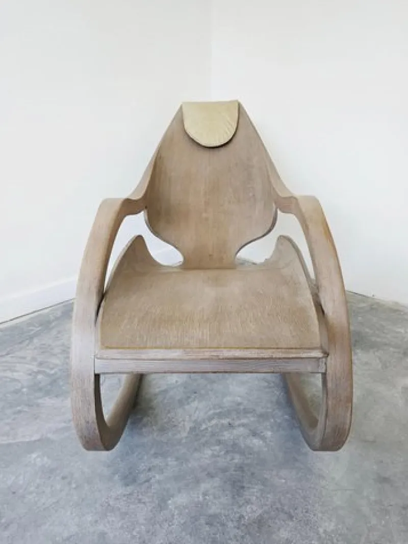 Outlet Pamono Sculptural Rocking Chair in Molded Ash & Plywood in the style of Wendell Castle, 2000s