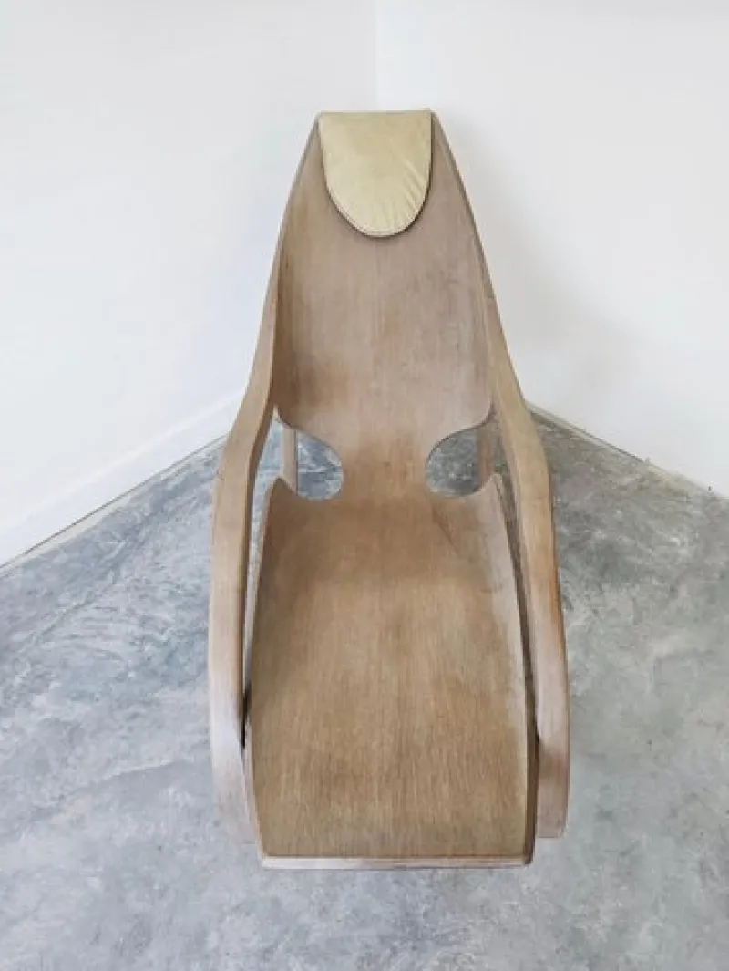 Outlet Pamono Sculptural Rocking Chair in Molded Ash & Plywood in the style of Wendell Castle, 2000s