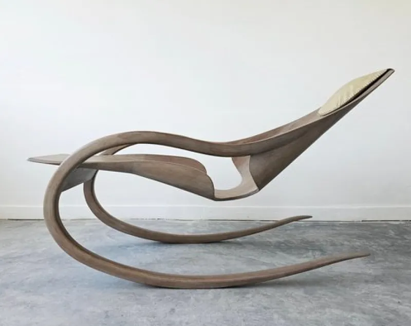 Outlet Pamono Sculptural Rocking Chair in Molded Ash & Plywood in the style of Wendell Castle, 2000s