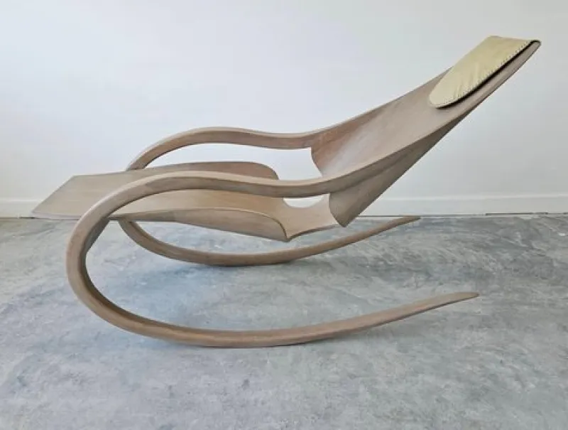 Outlet Pamono Sculptural Rocking Chair in Molded Ash & Plywood in the style of Wendell Castle, 2000s