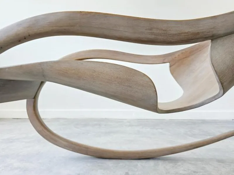 Outlet Pamono Sculptural Rocking Chair in Molded Ash & Plywood in the style of Wendell Castle, 2000s