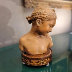 Pamono Sculpture Bust of Girl, 1940s, Terracotta><noscript><img width=