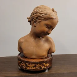 Pamono Sculpture Bust of Girl, 1940s, Terracotta><noscript><img width=