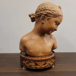 Pamono Sculpture Bust of Girl, 1940s, Terracotta><noscript><img width=