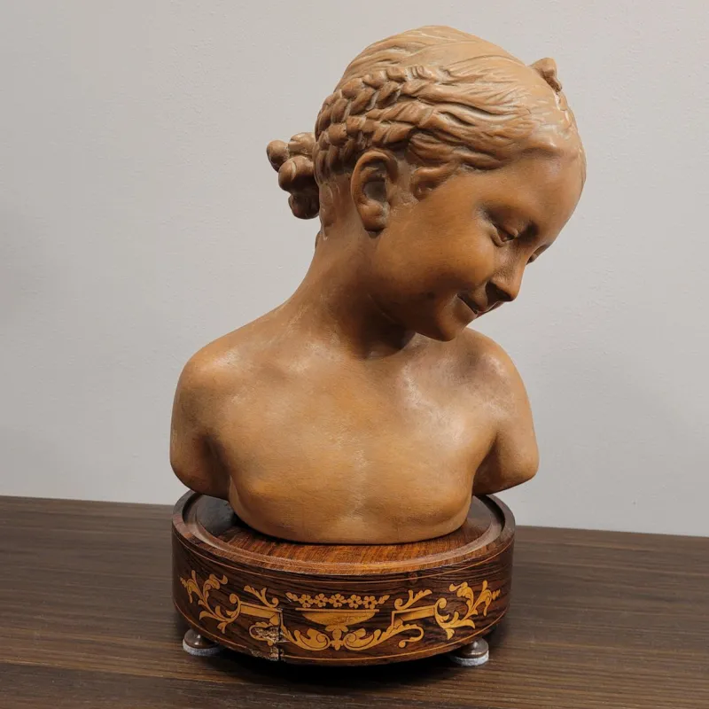 Pamono Sculpture Bust of Girl, 1940s, Terracotta> Sculpture