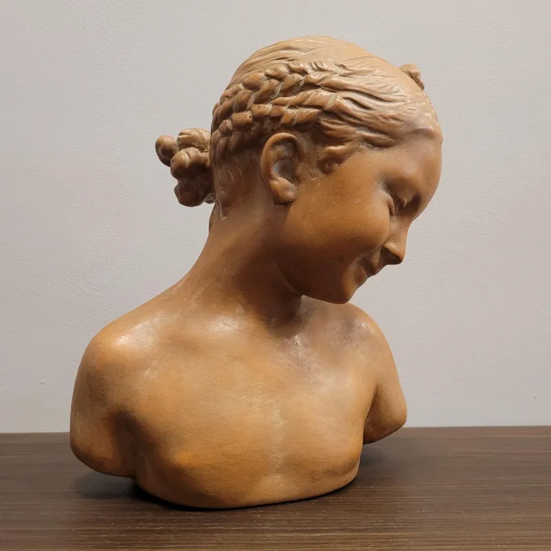 Pamono Sculpture Bust of Girl, 1940s, Terracotta> Sculpture
