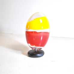 Pamono Sculpture Egg in Heavy Glass Polychrome><noscript><img width=