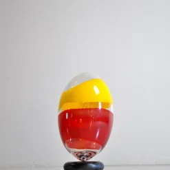 Pamono Sculpture Egg in Heavy Glass Polychrome><noscript><img width=