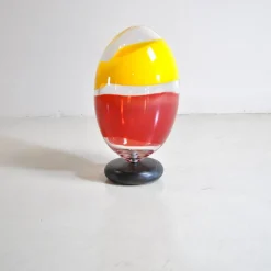 Pamono Sculpture Egg in Heavy Glass Polychrome><noscript><img width=