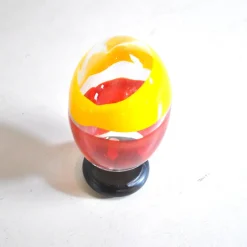 Pamono Sculpture Egg in Heavy Glass Polychrome><noscript><img width=