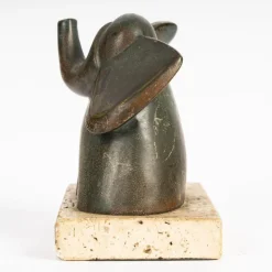 Clearance Pamono Sculpture of an Elephant, 20th Century, Bronze on Marble Base
