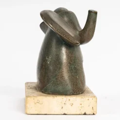 Clearance Pamono Sculpture of an Elephant, 20th Century, Bronze on Marble Base