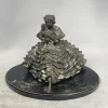 New Pamono Sculpture of Bridesmaid with a Child, 1920s-1940s, Silver Metal