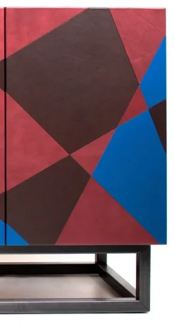 Pamono Seasons Mobile Sideboard in Laminated Wood and Metal and Leather by Oscar Maschera><noscript><img width=