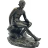 Discount Pamono Seated Athletic Youth, Bronze Sculpture