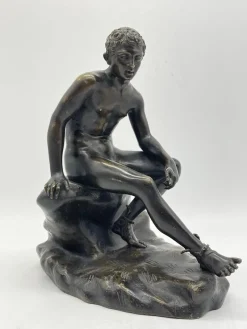 Discount Pamono Seated Athletic Youth, Bronze Sculpture