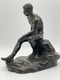 Discount Pamono Seated Athletic Youth, Bronze Sculpture