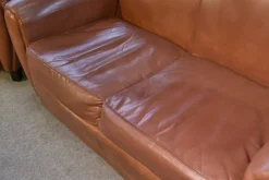 Pamono 2-Seater Sofa and Club Armchairs in Faux Leather, 1980s, Set of 3