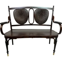Hot Pamono Secession Bentwood Bench from Thonet, 1890s